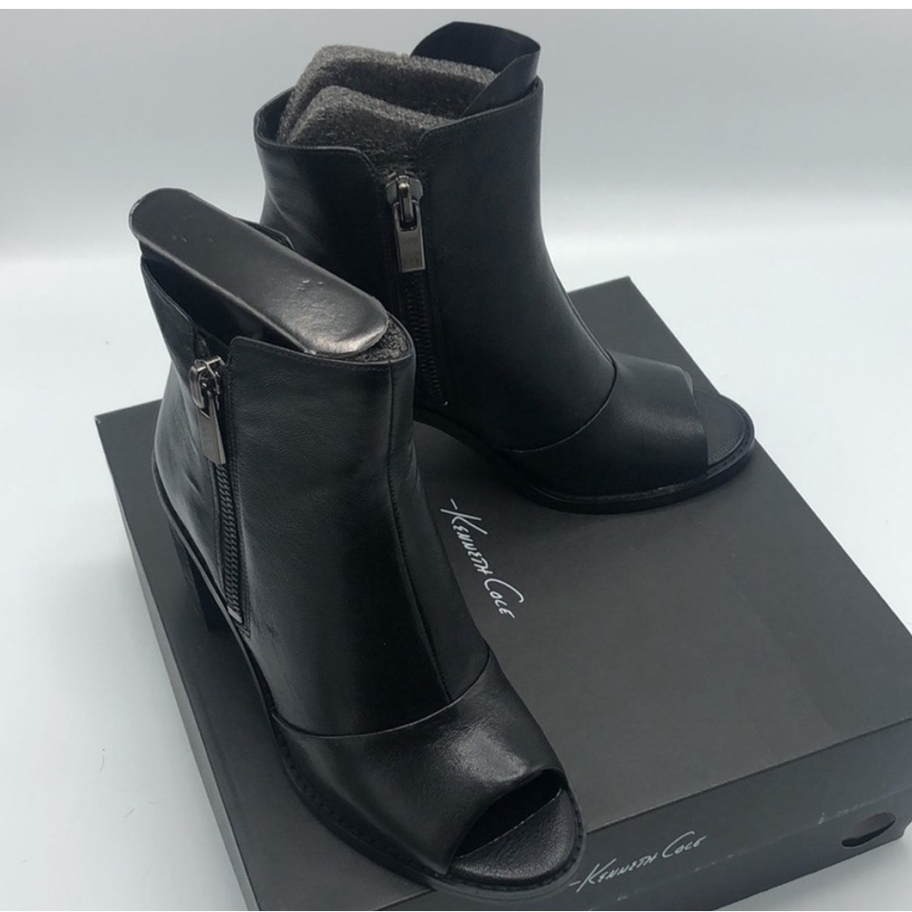 Kenneth Cole Lacey Peep Toe Double Zip Ankle Booties